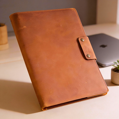 Hakiki Deri A4 Defter Kılıfı - A4 Organizer – El Yapımı Kişiye Özel Premium Evrak Dosyası