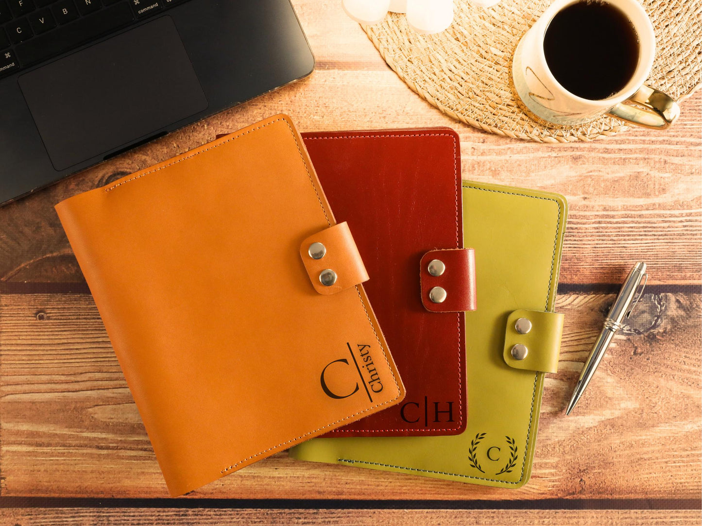 Hakiki Veg-Tan Deri A5 Defter Kılıfı – Kişiye Özel El Yapımı Leather Organizer