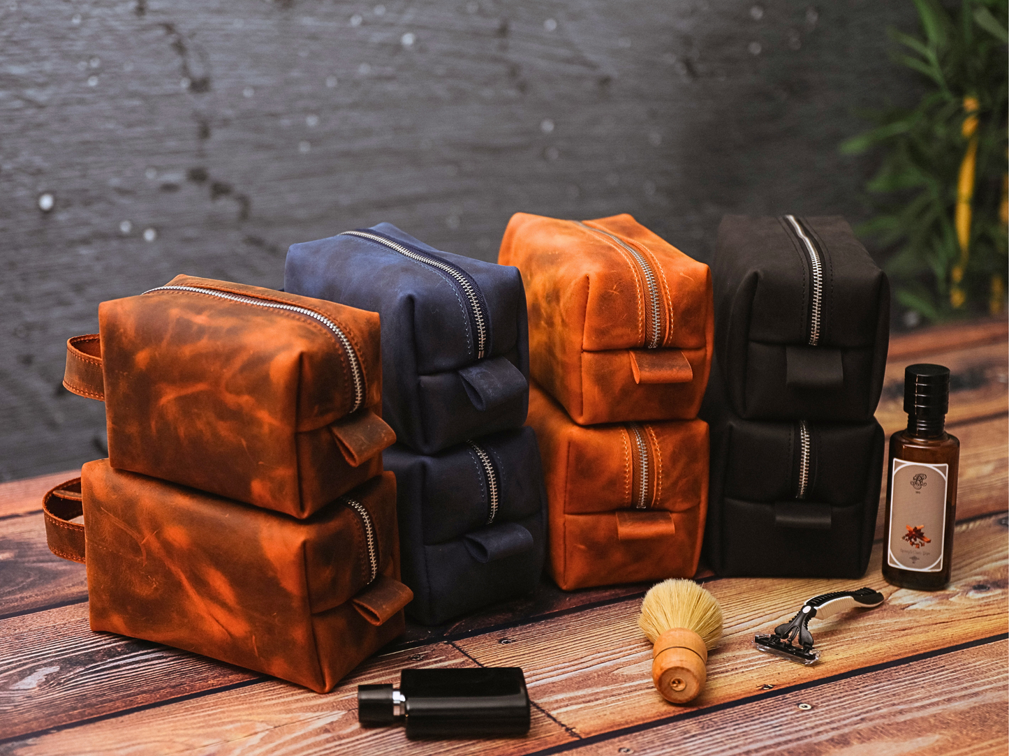 Hakiki Deri Bakım Çantası – Deri Tıraş ve Seyahat Organizer Çanta