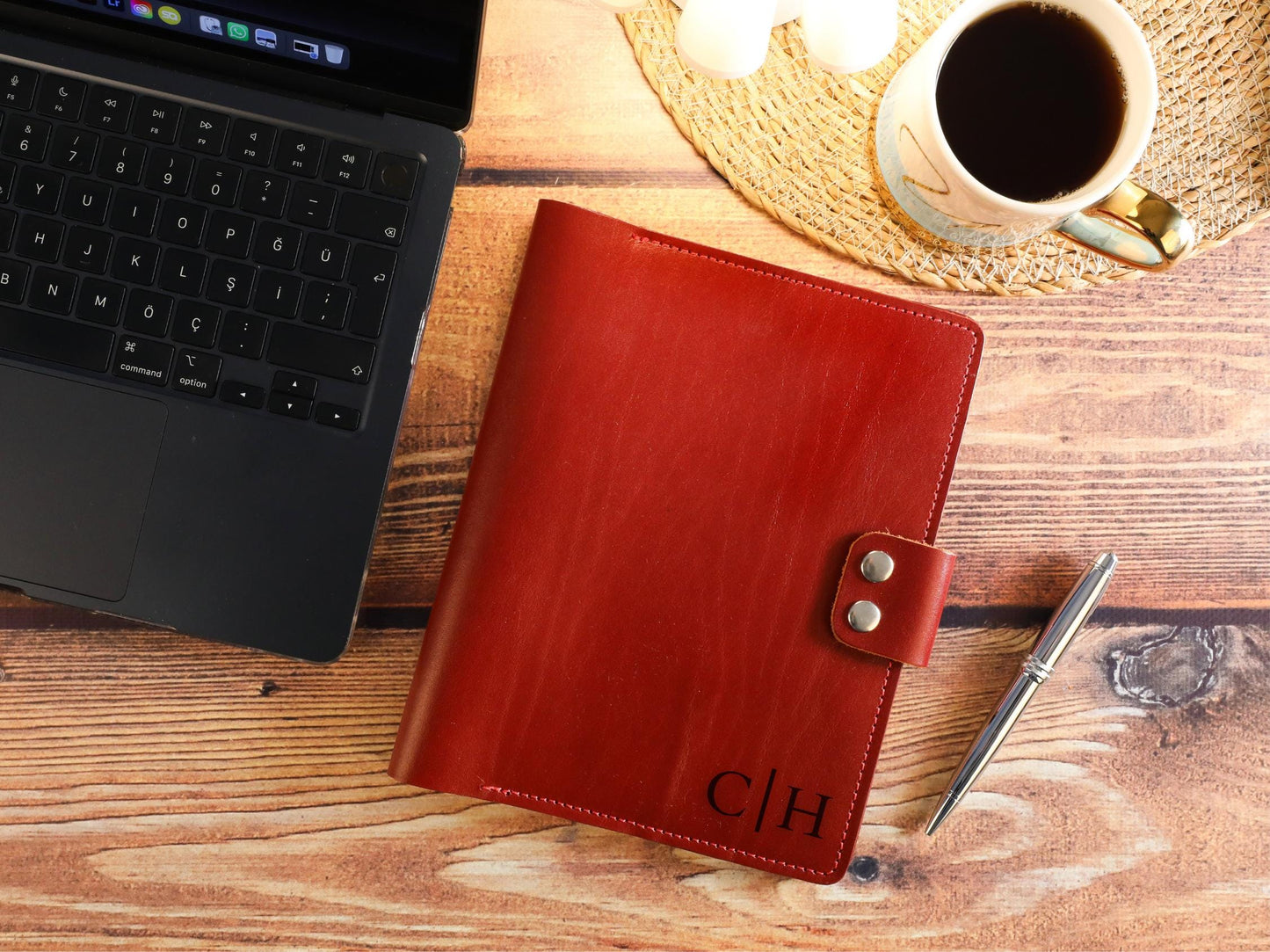 Hakiki Veg-Tan Deri A5 Defter Kılıfı – Kişiye Özel El Yapımı Leather Organizer