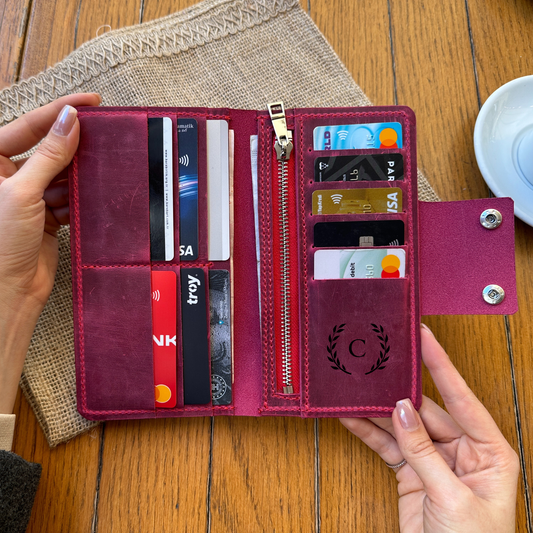 Crazy Deri Çok Kartlı Cüzdan – Hakiki Deri Kişiye Özel Organizer Cüzdan