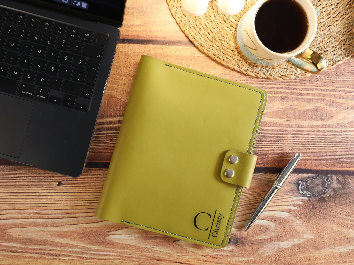 Hakiki Veg-Tan Deri A5 Defter Kılıfı – Kişiye Özel El Yapımı Leather Organizer