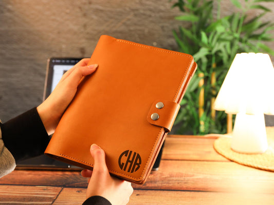 Hakiki Veg-Tan Deri A5 Defter Kılıfı – Kişiye Özel El Yapımı Leather Organizer