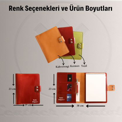 Hakiki Veg-Tan Deri A5 Defter Kılıfı – Kişiye Özel El Yapımı Leather Organizer