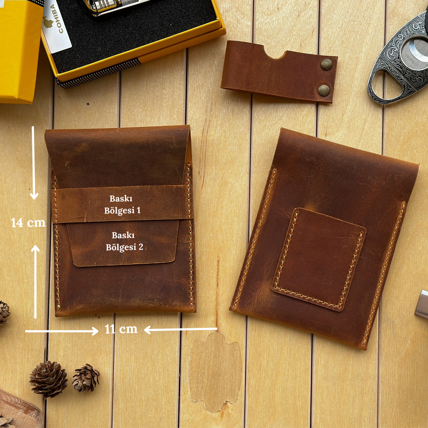 Hakiki Deri Puro Kılıfı – Full Grain Crazy Deri Kişiye Özel Puroluk