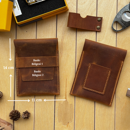 Hakiki Deri Puro Kılıfı – Full Grain Crazy Deri Kişiye Özel Puroluk