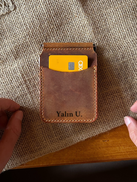 Hakiki Deri Para Klipsli Cüzdan, Slim Kartlık Erkek ve Kadın İnce Cüzdan, İnce Pratik Kartlık