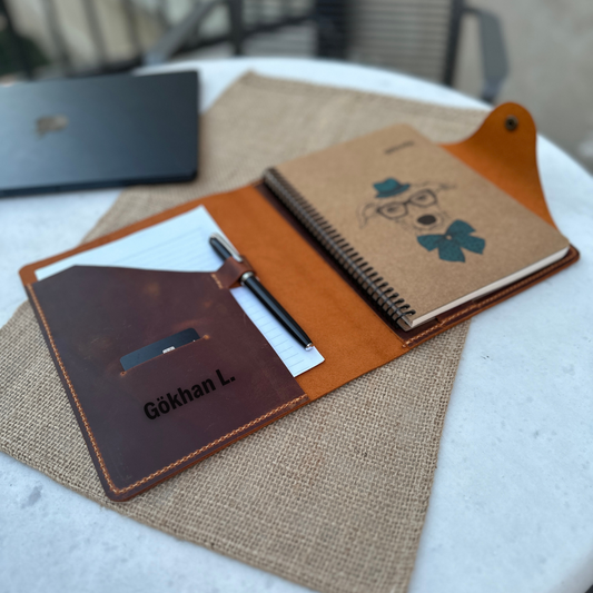 Crazy Deri A5 Düzenleyici – Hakiki Deri Kişiye Özel El Yapımı Defter Kılıfı