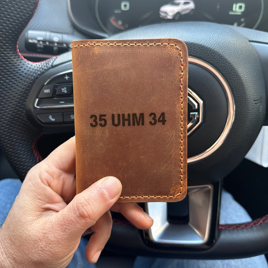 Hakiki Deri Ruhsat Kılıfı – Minimal Araç Ruhsat Cüzdanı