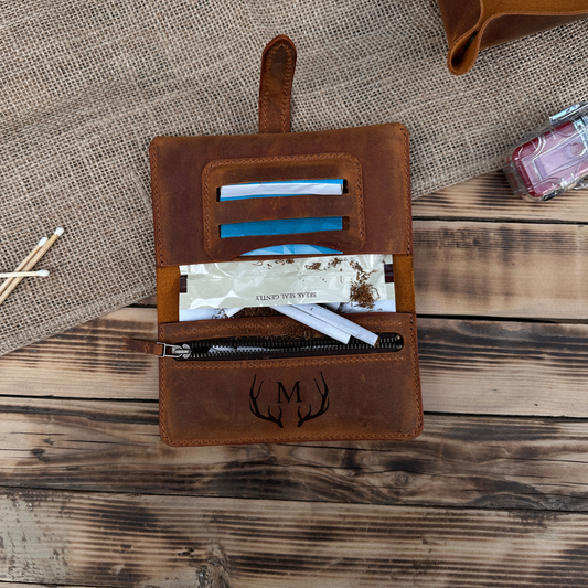 Crazy Deri Tütün Kılıfı – Hakiki Deri El Yapımı Kişiye Özel Tütün Çantası