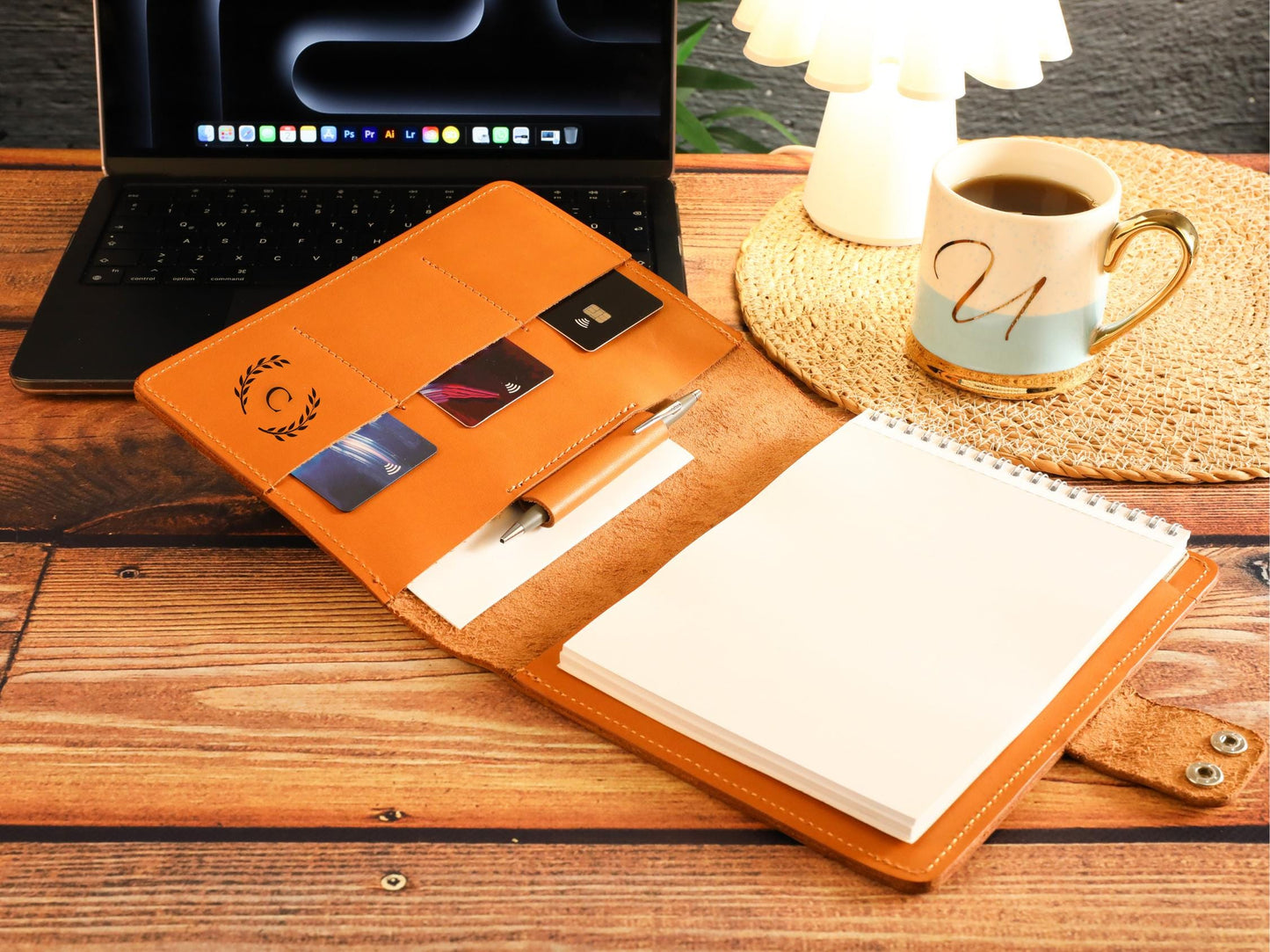 Hakiki Veg-Tan Deri A5 Defter Kılıfı – Kişiye Özel El Yapımı Leather Organizer