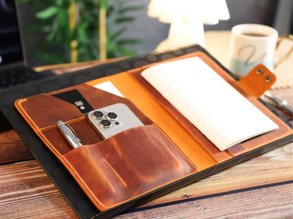 Crazy Deri A5 Organizer – Hakiki Deri Kişiye Özel El Yapımı Defter Kılıfı