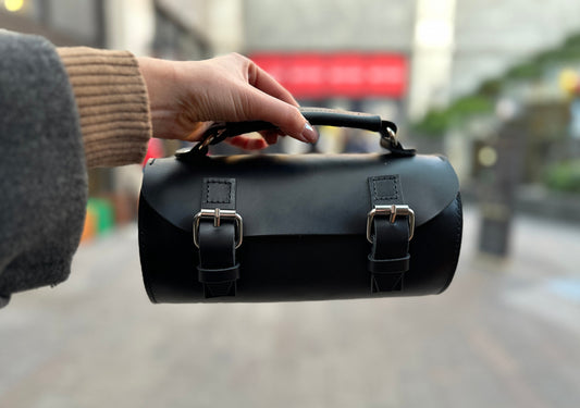 Hakiki Deri Kadın El Çantası – El Yapımı Silindirik Tasarım Premium Çanta