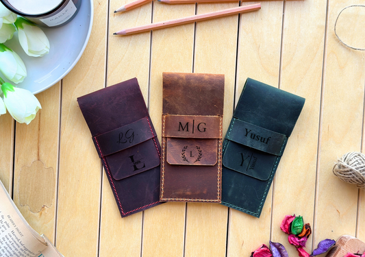 Kişiselleştirilebilir Hakiki Deri Kalemlik – Minimal Deri Kalem Kılıfı |