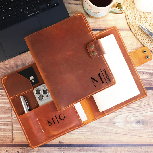 Crazy Deri A5 Organizer – Hakiki Deri Kişiye Özel El Yapımı Defter Kılıfı